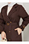 Windbreaker Detailed Sleeves & Waist Belted Buttoned Trench Coat Mde1103056 - 7