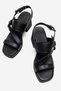 Women's Cross-Strapped Buckle Heeled Sandals Black - 5