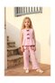 Girl's Cotton Powder Bow Detailed Blouse and Trousers Set - 3