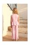 Girl's Cotton Powder Bow Detailed Blouse and Trousers Set - 6