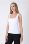 Women's Thick Strap Cotton Lycra Basic Undershirt - White 3081 - 5