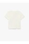 Embroidered Crew Neck Cotton Ecru Baby Girl T-Shirt 6Smg10166Ak - 3