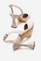 Women's Stoned Heeled Sandals with High Heels; Bej Zra - 4