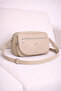 Women's Multi-Compartment Beige Covered Leather Daily Use Crossbody & Shoulder Bag