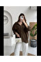 Brown Off-Shoulder Oversize Shirt - 4612