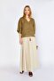 Women's Linen Blouse Khaki Linen Blouse