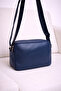 Women's Multi-Compartment Navy Blue Covered Leather Daily Use Crossbody & Shoulder Bag - 4