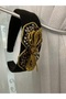 Handmade Crown with Gold Cord and Crystal Stone Embellishments on Black Suede - 6