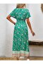 Rochie lungă florală verde Juliet - L - 2