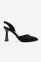 Women's Stoned Heeled Sandals with High Heels; Black Zra - 2