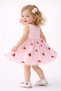 Baby Girl Cherry Embroidered Skirted Tulle Dress 0-18 Months Summer Cotton Stylish Daily & Special Occasion Dress - 6