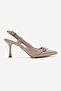 Women's Buckle-Strap Open-Back Thin Heel Pointed Toe Heeled Sandals Ten Kirişik - 2