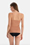Women's Covered Tank Top 5024Kc - High Stretch Adjustable Strap Combed Cotton Tank Top - Black Ecru Brown Skin - 2