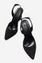 Women's Stoned Heeled Sandals with High Heels; Black Zra - 5