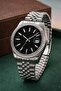 Varios Black Dial Silver Case Premium Men's Wristwatch with Calendar