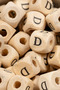10 mm Wooden Letter Beads Single - Letter D - Alphabet Beads Cube Letter (20) Pieces - 2