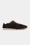 Ladin Bitter Brown Suede Leather Flat Sole Lace-Up Women's Sports Shoes - 5