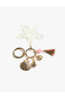 Metal Keychain with Starfish and Seashell - 3