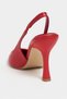 Elara Red Matte Slingback V Vamp Line Pointed Toe Women's Heeled Shoes - 8