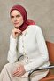 وشاح تينسل مونار بنمط متاهة باللون الأحمر 90×90 - 4