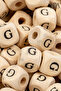 10 mm Wooden Letter Beads Single - Letter g - Alphabet Beads Cube Letter (20) Pieces - 2