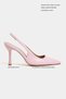 Elara Candy Pink Matte Slingback V Vamp Line Pointed Toe Women's Heeled Shoes - 2