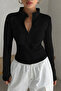 Women's Body-Fitting Zippered Cardigan – Slim Fit High Collar Basic