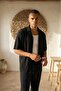 Men's Ribbed Short Sleeve Shirt & Baggy Pants Black Bottom Top Set Ls-8962 - 2
