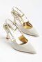 Large Size Women's Thin Heeled Evening Dress Shoes Gold Glitter Open Toe