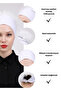 Ruffled Seamless Combed Cotton Bonnet Ecru - Women's Hijab Tie-Up Bun Inner Bonnet Off White - 6