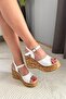 Women's Almina 10 cm Padded Written Cork Sole Shoes