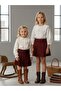 Girl's Pleated Tweed Skirt with Elastic Waist - 2