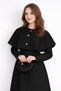 Women's Detachable Cape Detailed Gold Button Dress Sb0013 - 2