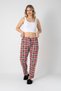 Cotton Thin Breathable Fabric Ribbon Waist Detail Pocketless Women's Pajama Bottoms