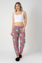 Cotton Thin Breathable Fabric Ribbon Waist Detail Pocketless Women's Pajama Bottoms - 3