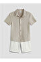 Lcw Kidsbeige Striped Boys' Shirt and Shorts - 2