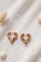 Zircon Stone Heart Form Rose Earrings - 2