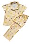 Lemon Strawberry Patterned Milan Fabric Summer Short Sleeve Girls' Pajama Set - 2