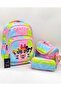 Girl's First School Backpack Set of 3 Primary School Bag Character Patterned Set Colorful - 2