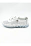 Women's White Inner Outer Genuine Leather Laser Printed Perforated Rubber Laced Comfort Shoes Vdz03015 - 4