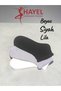 3-Piece Black, White, Lilac Colored Piko Derbi Patterned Cotton Bootie Socks, Top Quality Women's Socks - 4