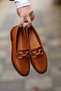 84201 Eren Shoes&Bag Genuine Leather Buckle Lightweight Daily Comfortable Soft Women's Ballerina Shoes Real Leather Tan - 2