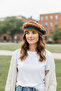 Knitted Bohemian Motif Color Gradient and Shimmering Painter's Beret, Hat - 2
