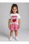 Girls Cotton Strawberry Pattern T-Shirt and Striped Shorts Set - 4