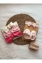 Baby Girl and Child Pink Scalloped Booties & 3-Piece Pink Bandana Set - 2