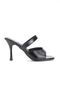 Elanor Flexible Soft Non-Slip Sole (8 cm) Black Patent Leather Single Strap Heeled Slippers - 5