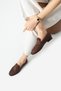 Royal Genuine Leather Brown Daily Comfortable Women's Braided Loafer Shoes - 2
