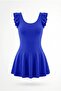 Girl's Ruffle Detailed Blue Skirted Dress Swimsuit
