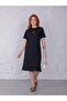 Zeylina-Short Sleeve Midi Two Yarn Combed Cotton Embroidered Oversize Dress S-M-L-Xl - 5