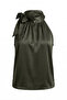 Premium Halter Neck Satin Blouse - Emerald - 4